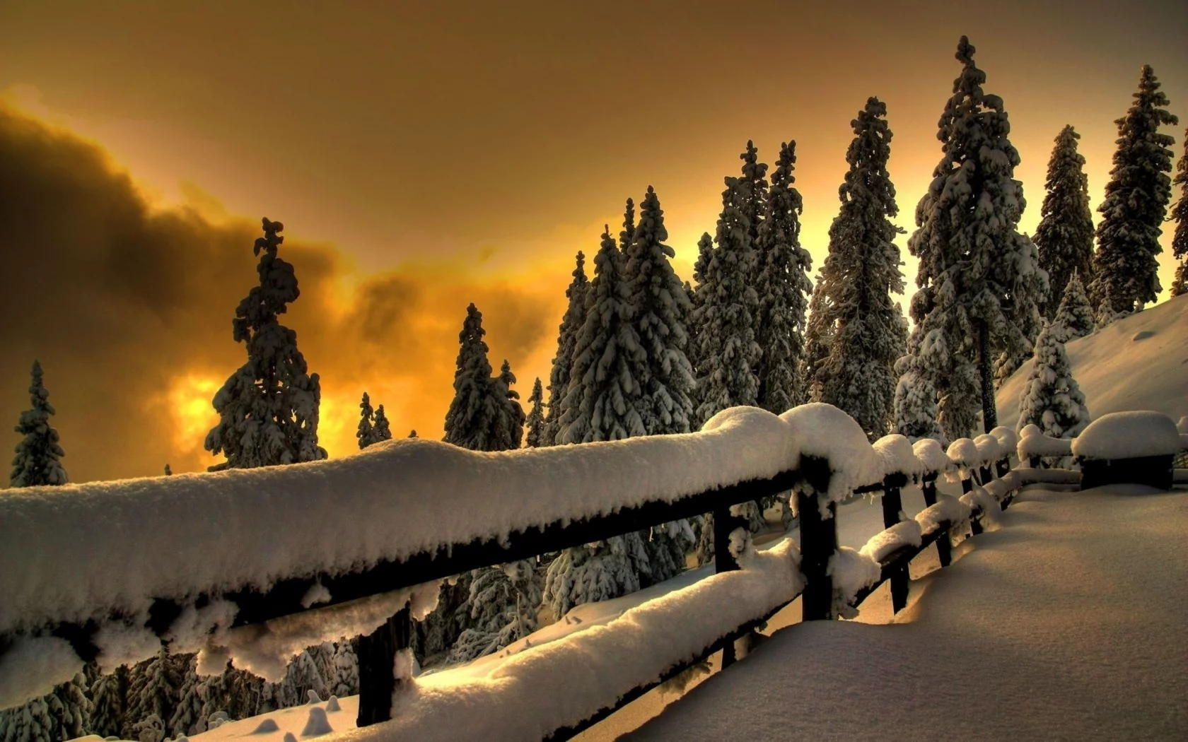 winter, зима, снег, лед, fences, заборы, snow, ice