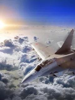 army, clouds, dogfight, altitude, skies, Jet plane, 