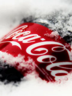 ice, красный, celebration, bottles, белый, red, лед, white, Coca-Cola, бутылки, праздник