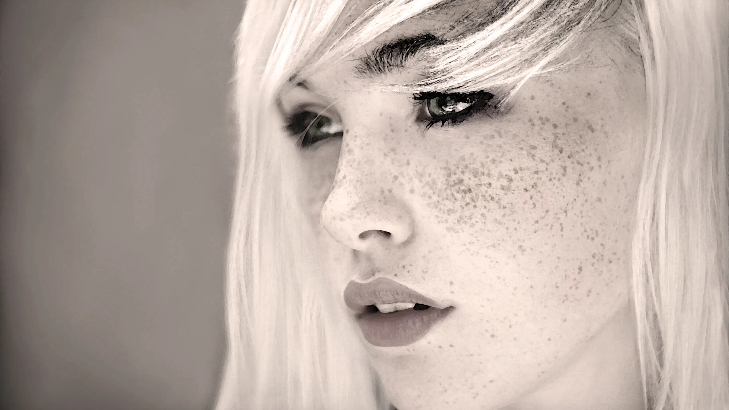 Devon Jade, женщин, лица, черных и белых, faces, black and white, women