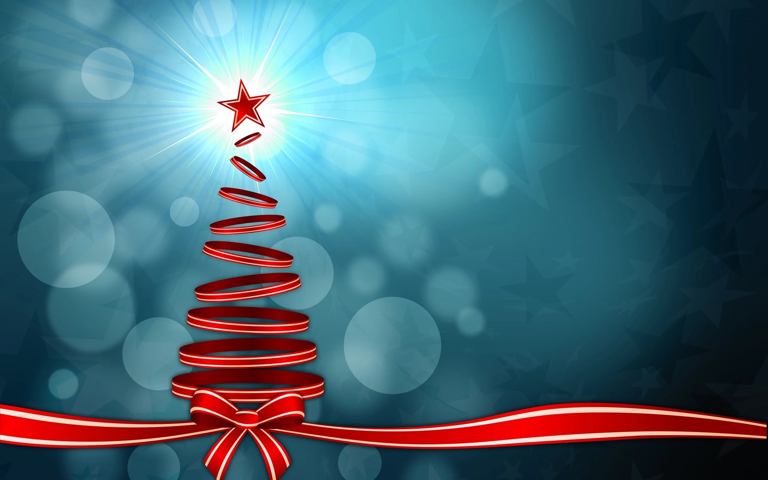 елка, ленты, боке, bokeh, ribbons, blue, синий, красный, red, Christmas tree
