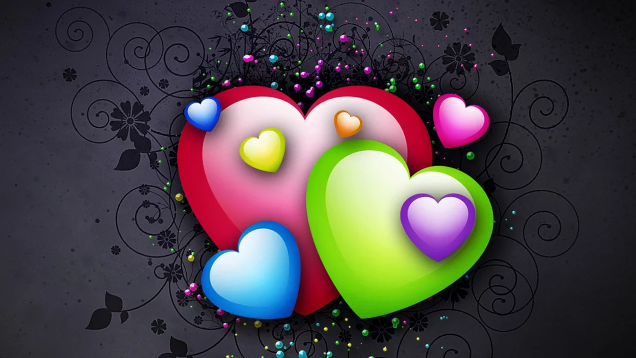 , hearts, abstract