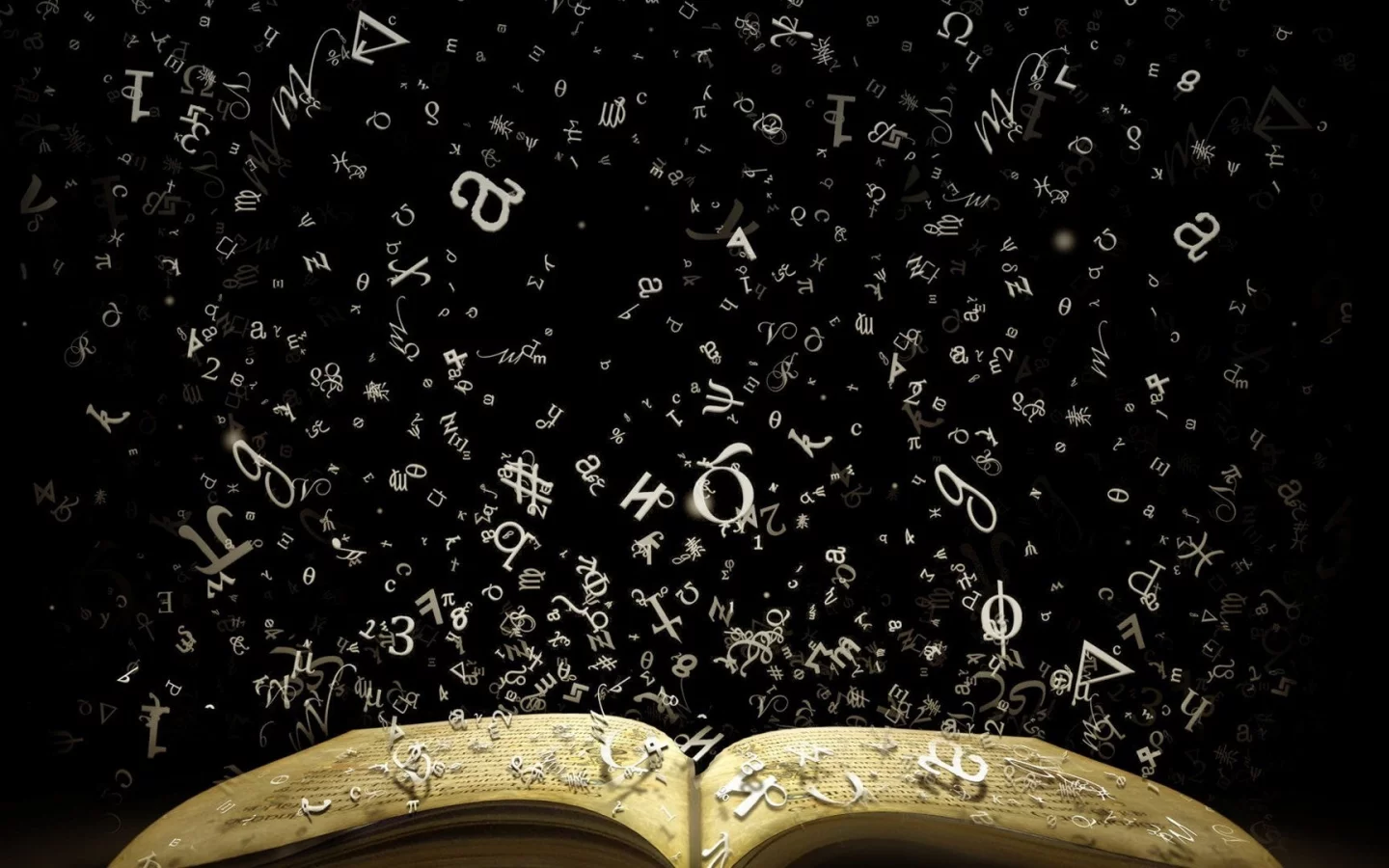 books, alphabet, , black background