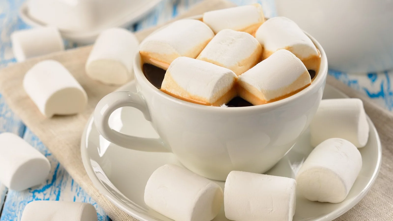 , cups, marshmallow