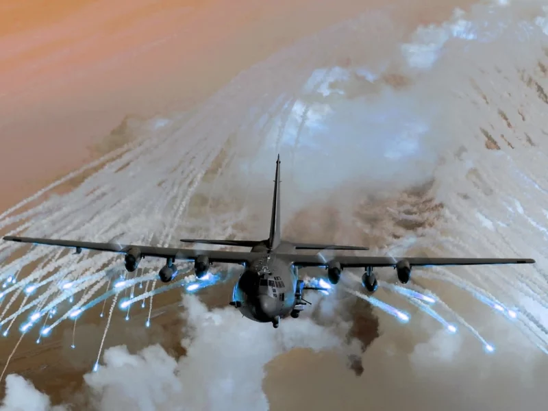 C-130 Hercules, aircraft, flares, самолет С-130 Hercules, вспышек