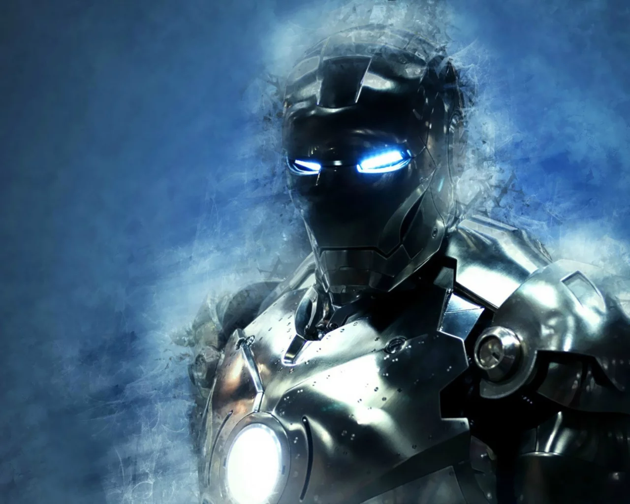 произведения искусства, artwork, Iron Man, blue, синий, Железный Человек