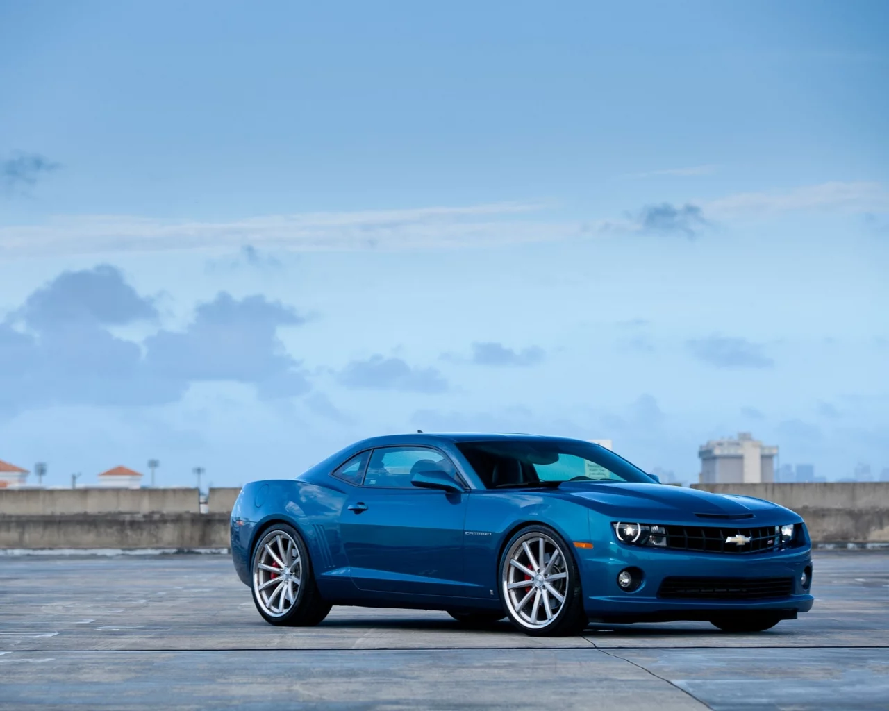 parking, камаро сс, шевроле, camaro ss, blue, Chevrolet, вид спереди