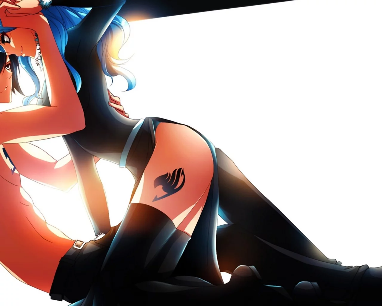 kristallin-f , juvia loxar, gray fullbuster, девушка, парень, Арт, fairy tail