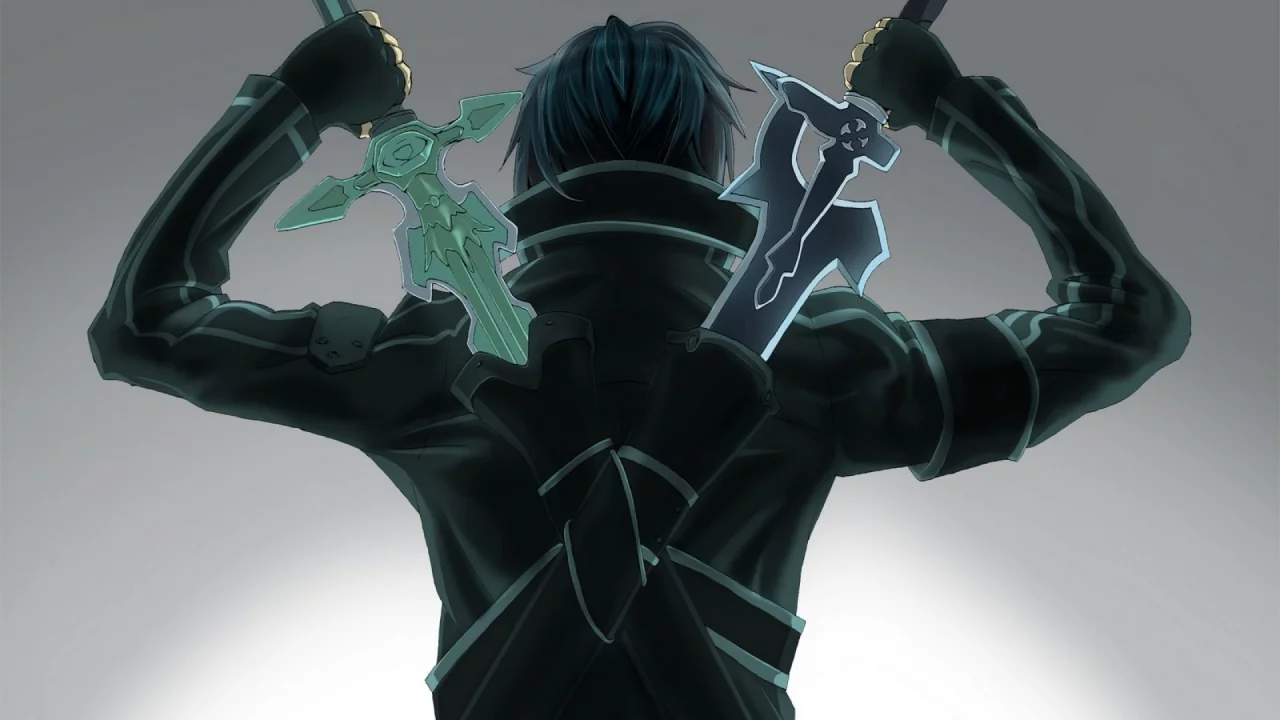 два меча, kirito , спина, кирито, Sword art online 