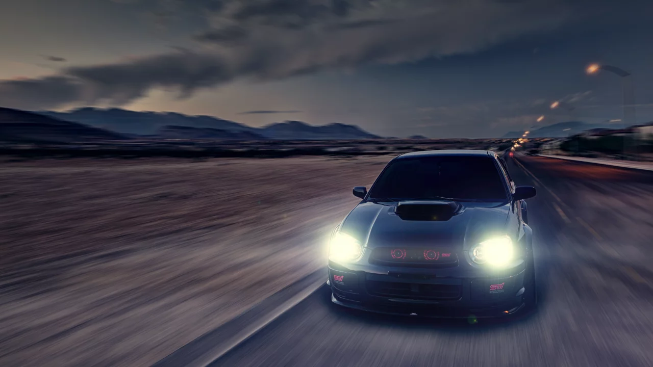 wrx, front, sti, субару, Subaru, чёрная, импреза, black, impreza