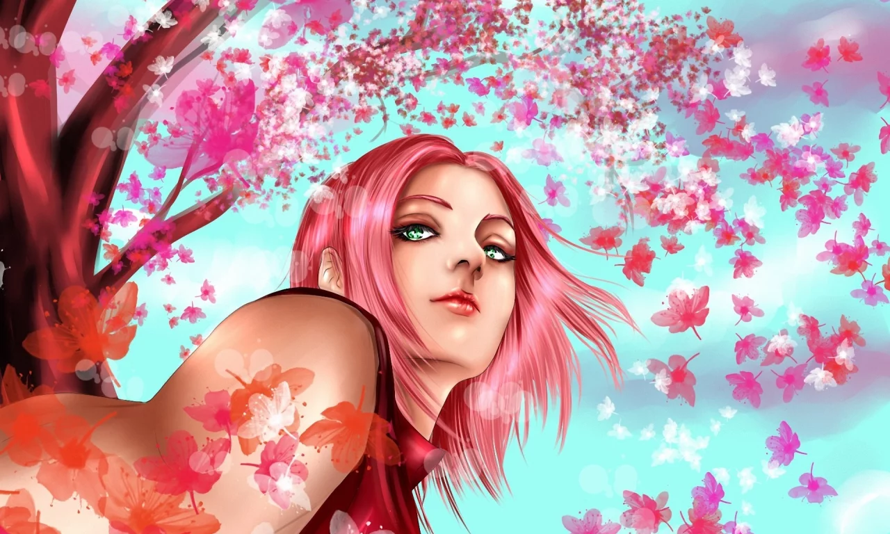девушка, haruno sakura, naruto, hisokakakashi, розовые волосы, Арт