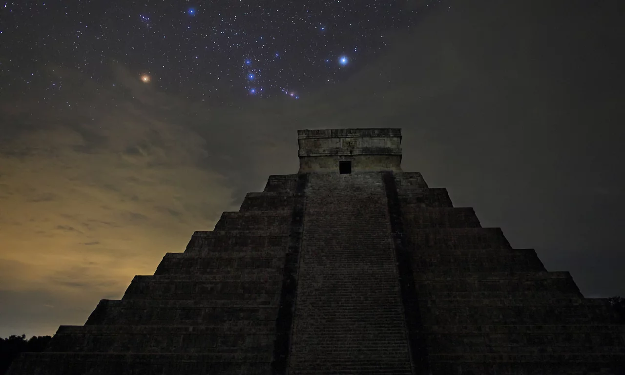 el castillo, звезды, Пирамида, орион, chich__n itz__