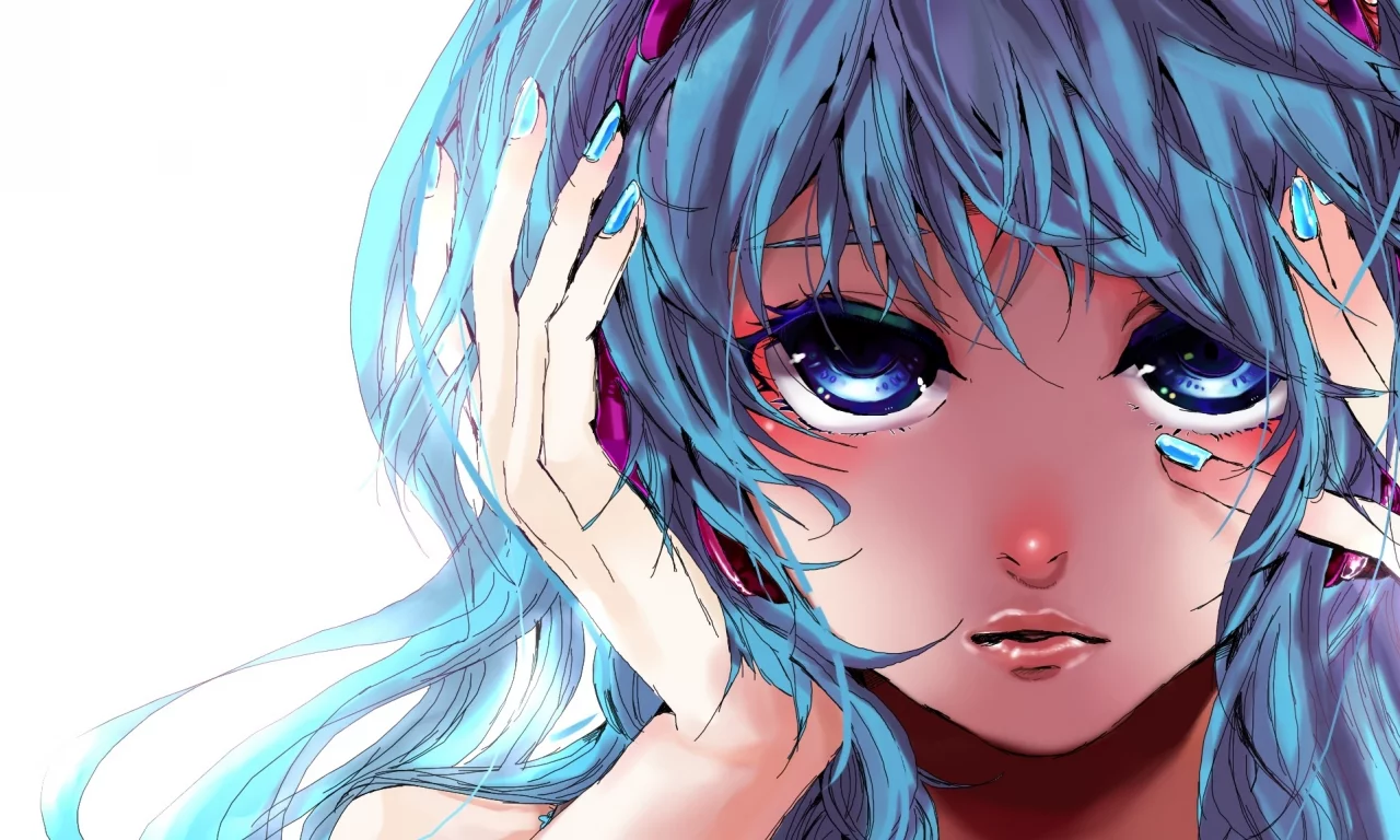 hatsune miku, девушка, Арт, vocaloid, хатсуне мику, лицо, вокалоид