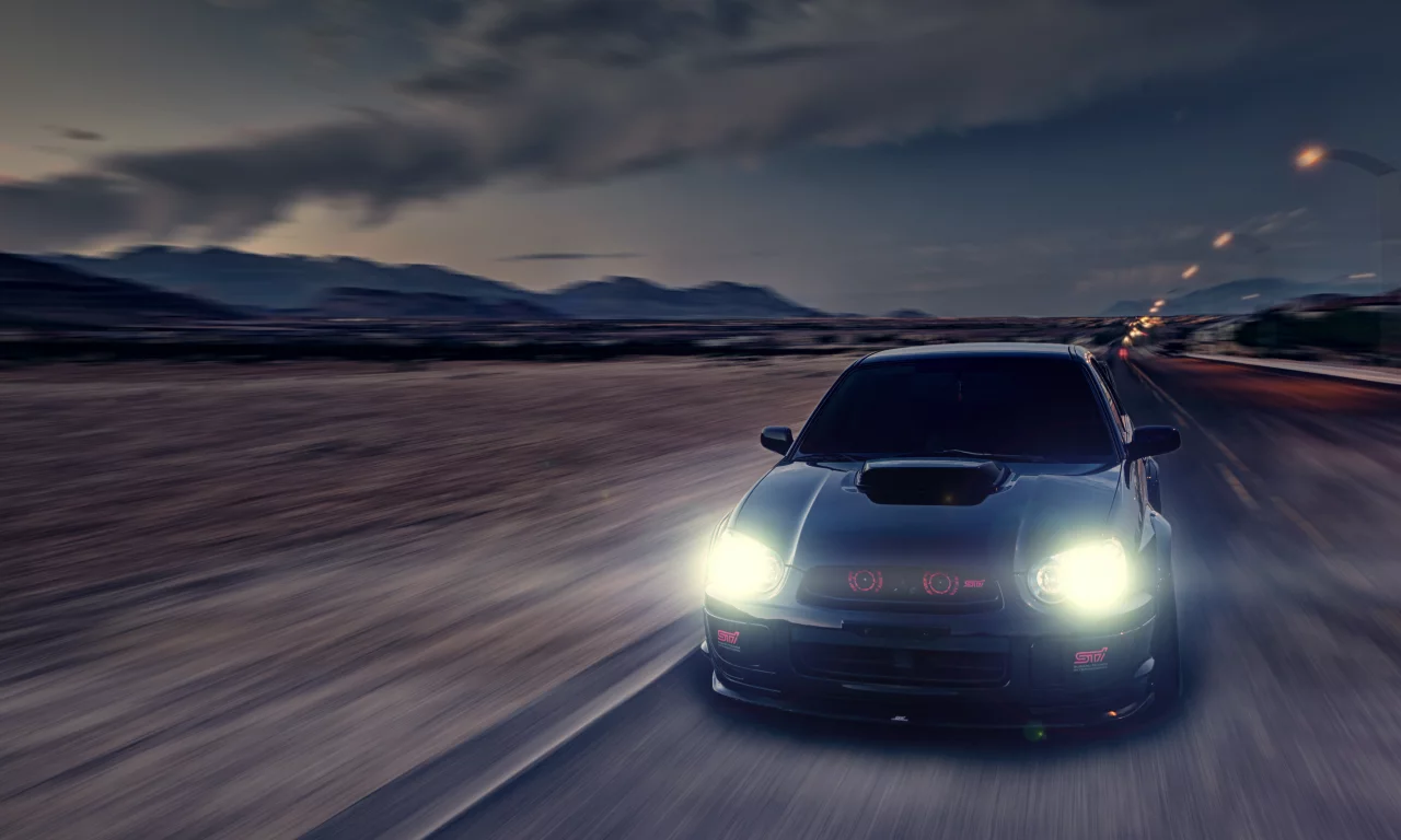 wrx, front, sti, субару, Subaru, чёрная, импреза, black, impreza