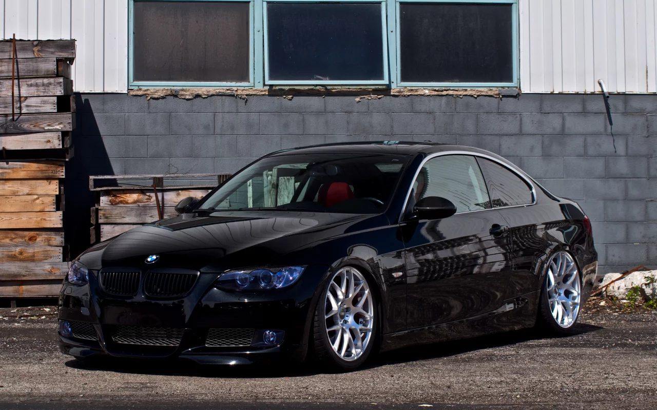 windows, чёрный, building, бмв, купе, Bmw, black, e92, 325i, вид спереди