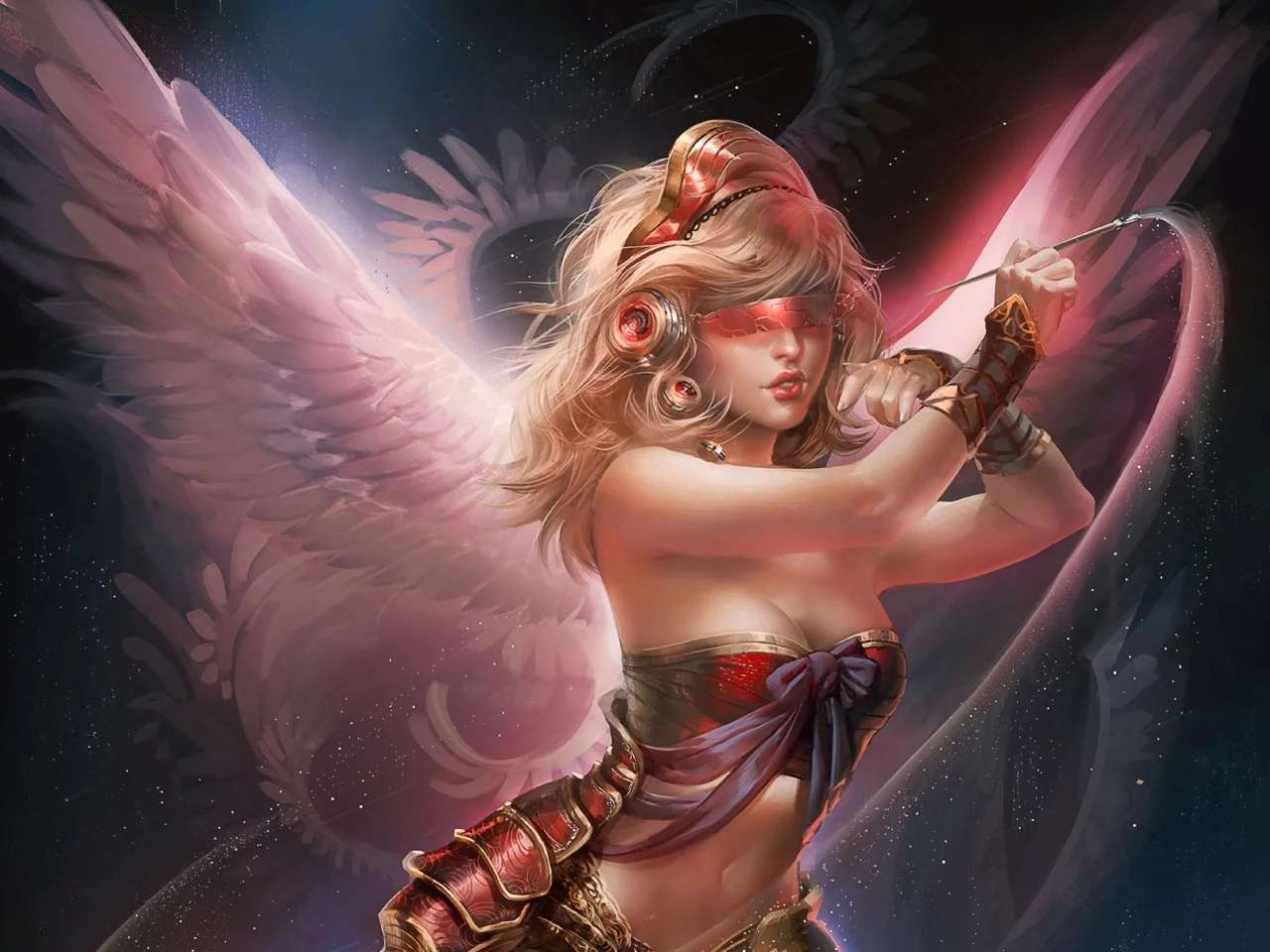 sakimichan, девушка, Арт, glactic angel