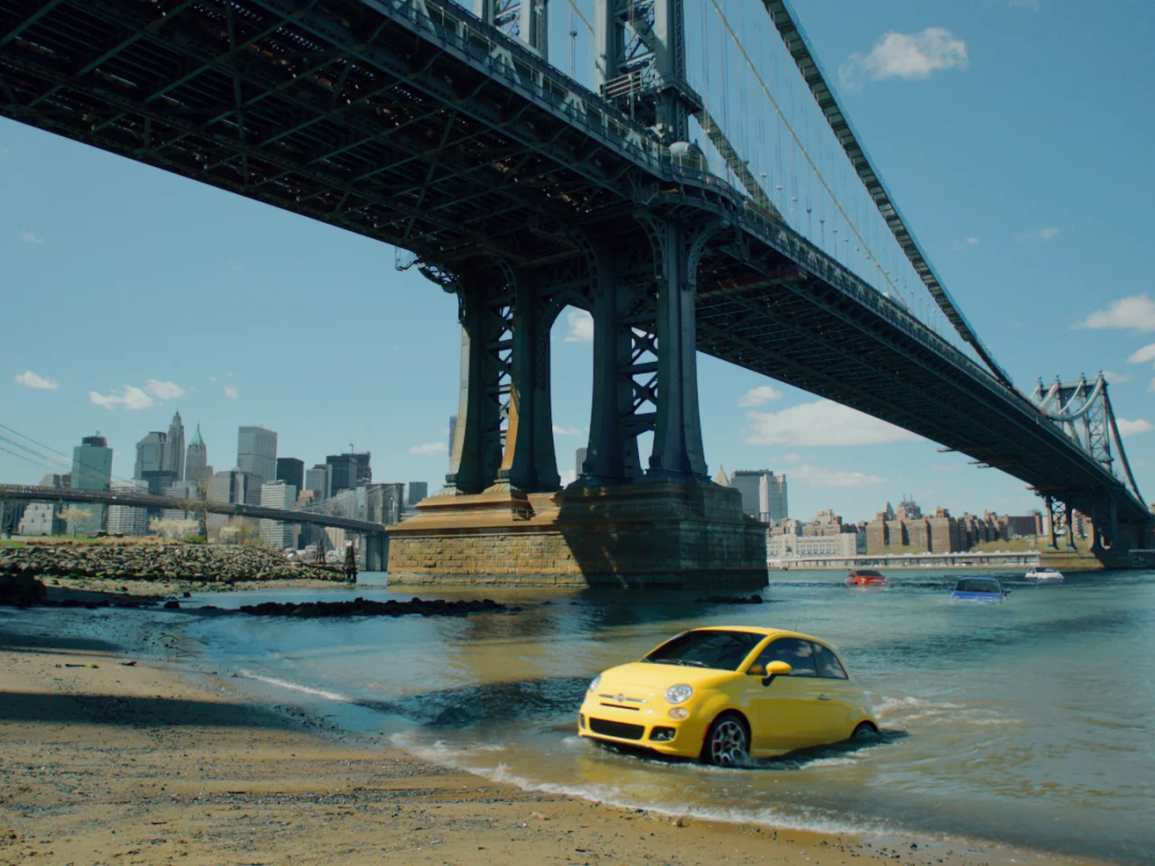 fiat 500, bridge, america, new-york, &amp;quot;immigrants&amp;quot;, city, usa, Commercial
