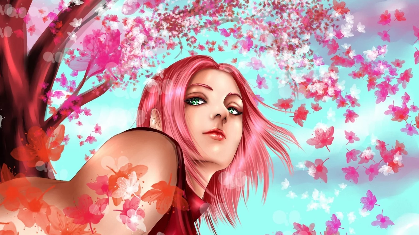 девушка, haruno sakura, naruto, hisokakakashi, розовые волосы, Арт