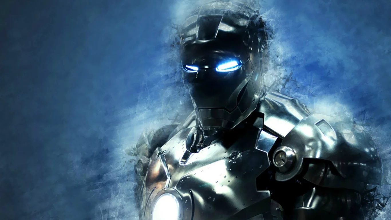 произведения искусства, artwork, Iron Man, blue, синий, Железный Человек