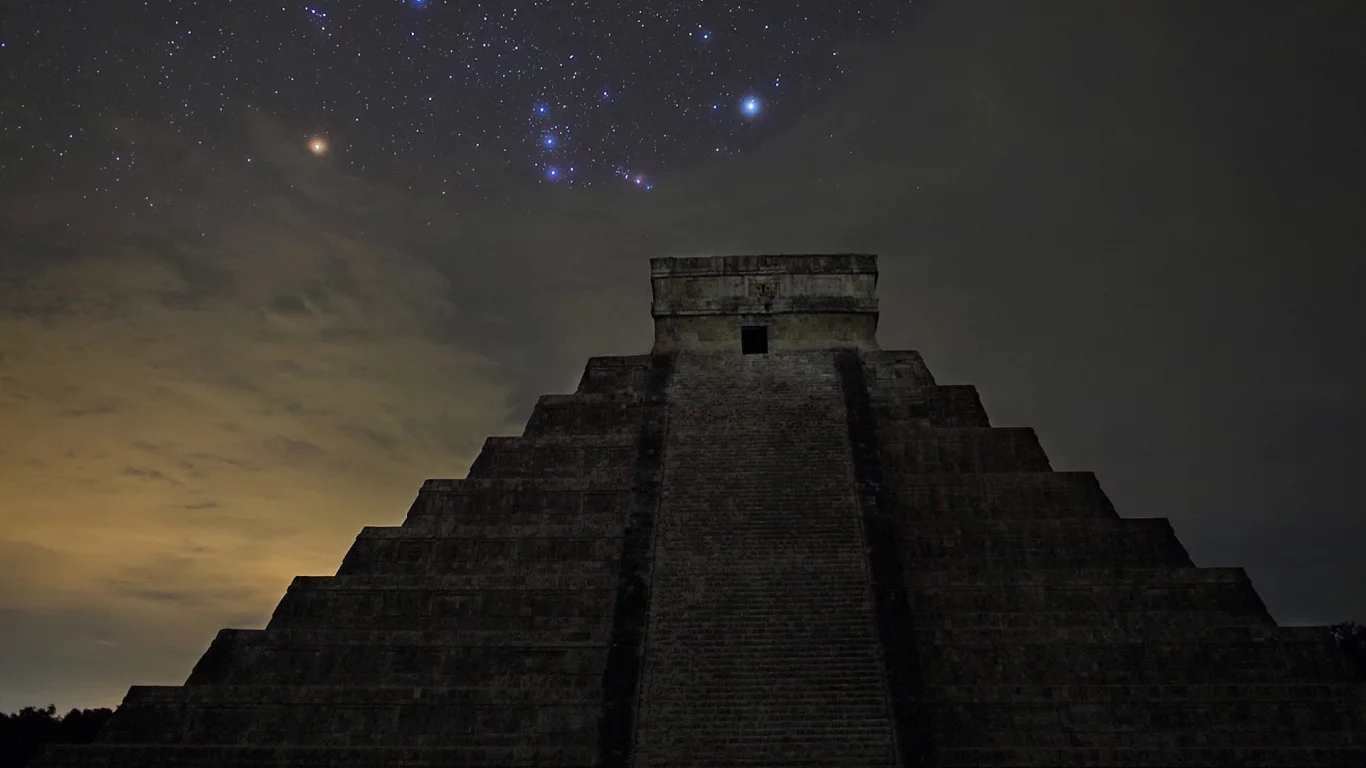el castillo, звезды, Пирамида, орион, chich__n itz__