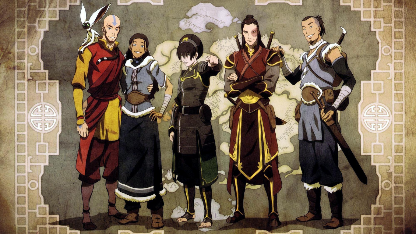 Картинка на рабочий стол катара, сока, зуко, avatar, тоф, аватар, The  legend of korra, аанг 1366 x 768