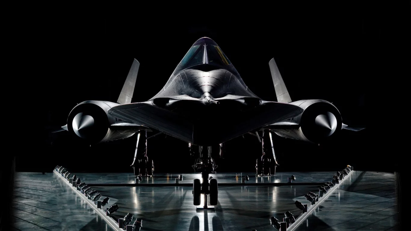 самолет, турбины, lockheed sr-71, Авиация, черный, фон, колеса