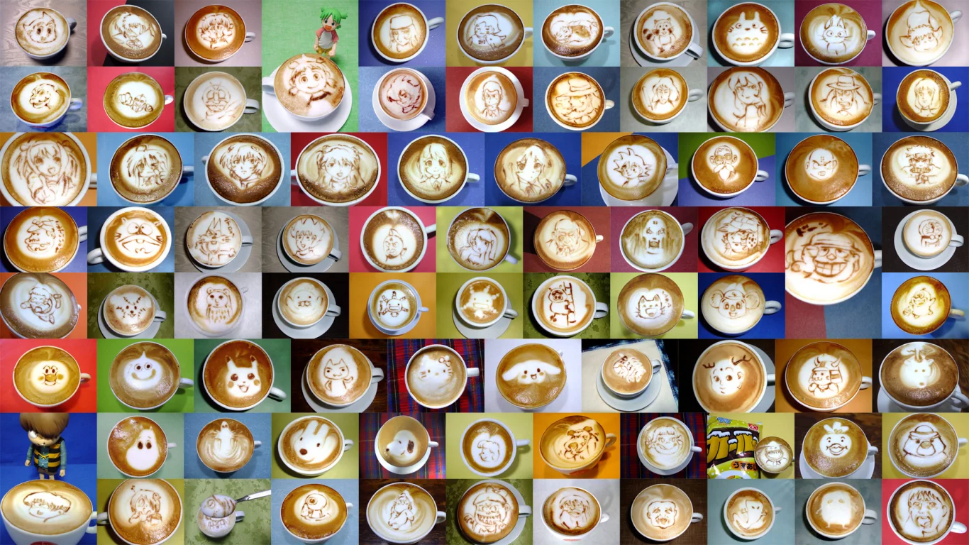 латте-арт, чашки, рисунки, Кофе, coffee-art