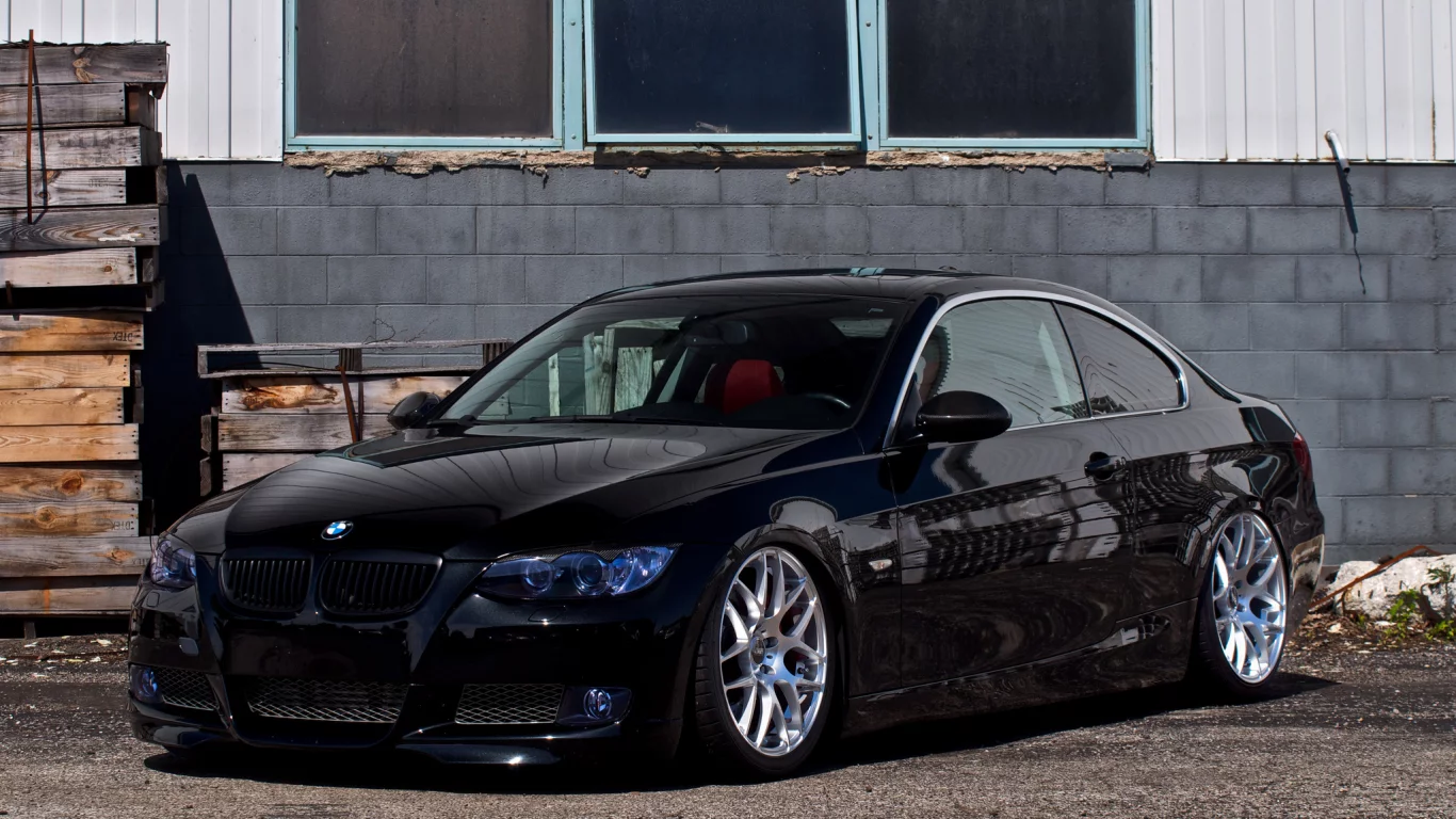 windows, чёрный, building, бмв, купе, Bmw, black, e92, 325i, вид спереди