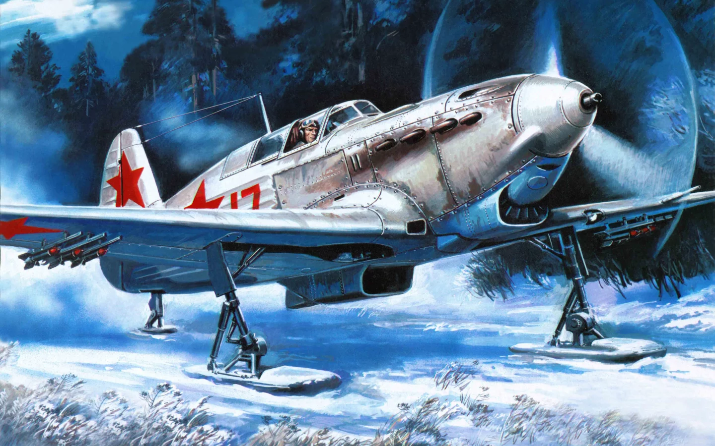 советский, с, як-7, одномоторный, истребитель, Самолет