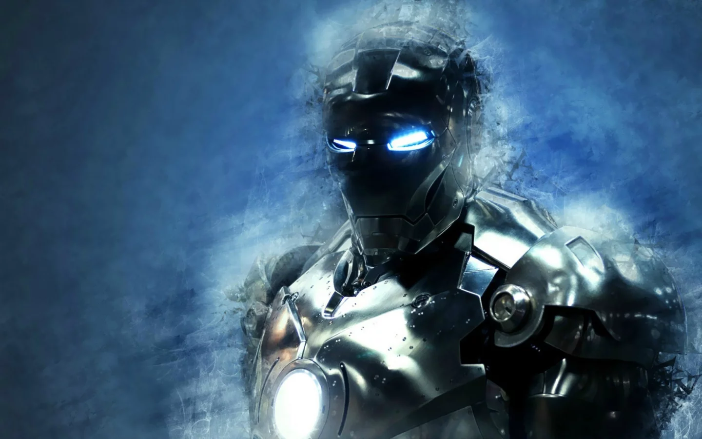 произведения искусства, artwork, Iron Man, blue, синий, Железный Человек