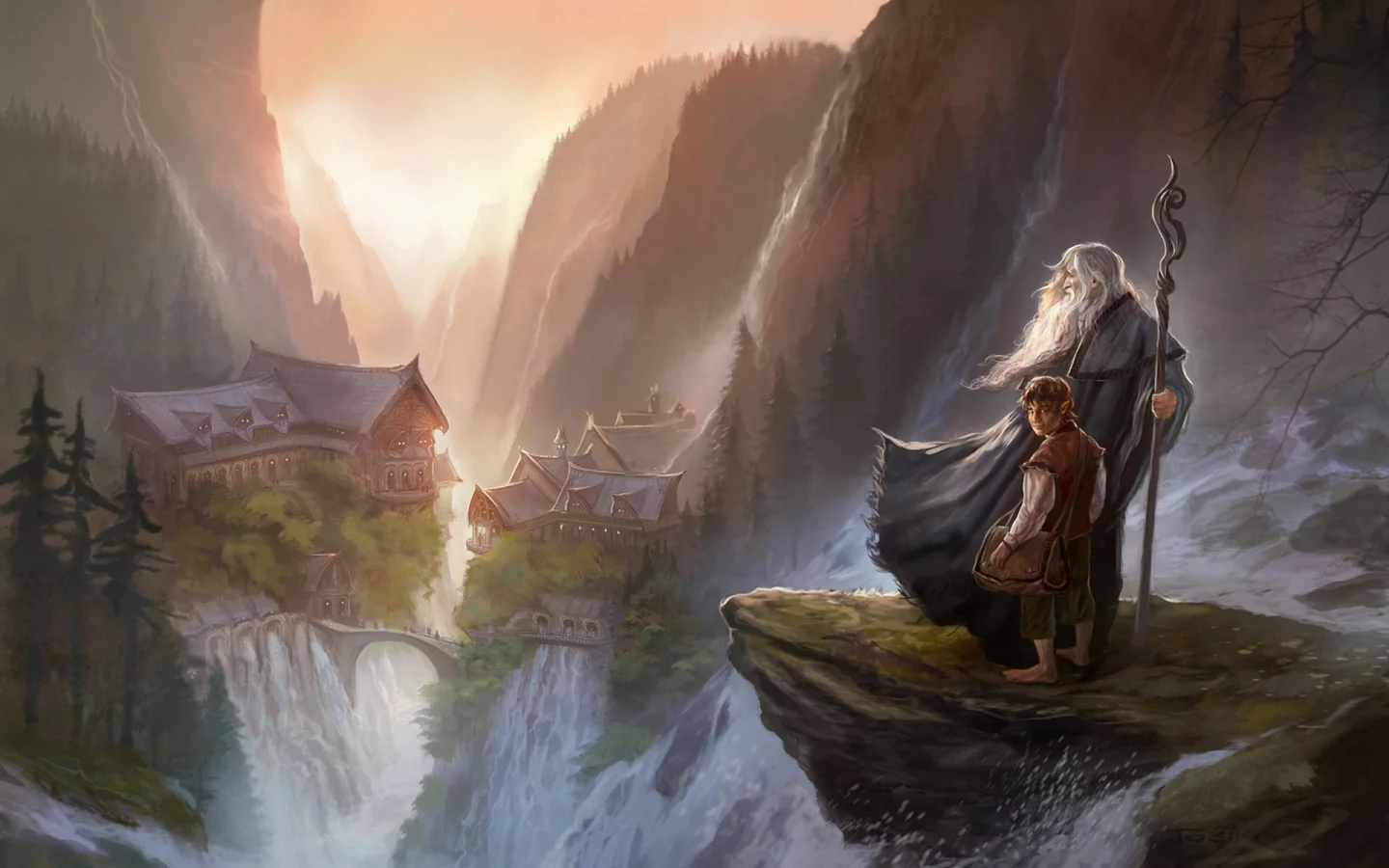the hobbit, rivendell, an unexpected journey, хоббит, gandalf, гэндальф, Арт