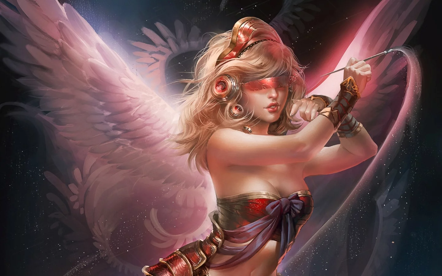 sakimichan, девушка, Арт, glactic angel