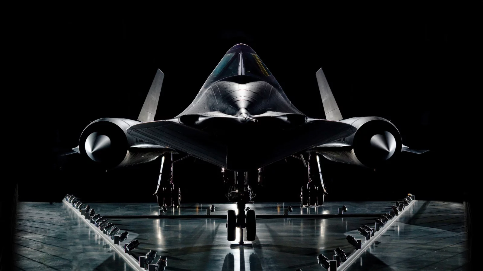 самолет, турбины, lockheed sr-71, Авиация, черный, фон, колеса