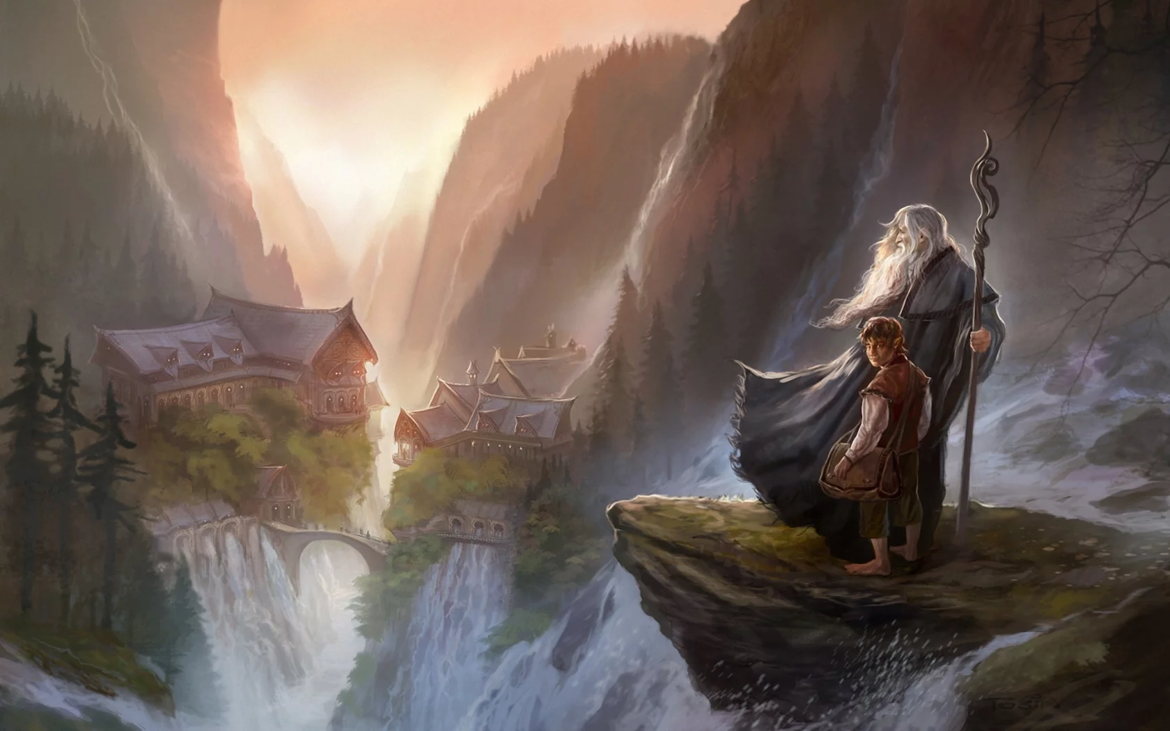 the hobbit, rivendell, an unexpected journey, хоббит, gandalf, гэндальф, Арт