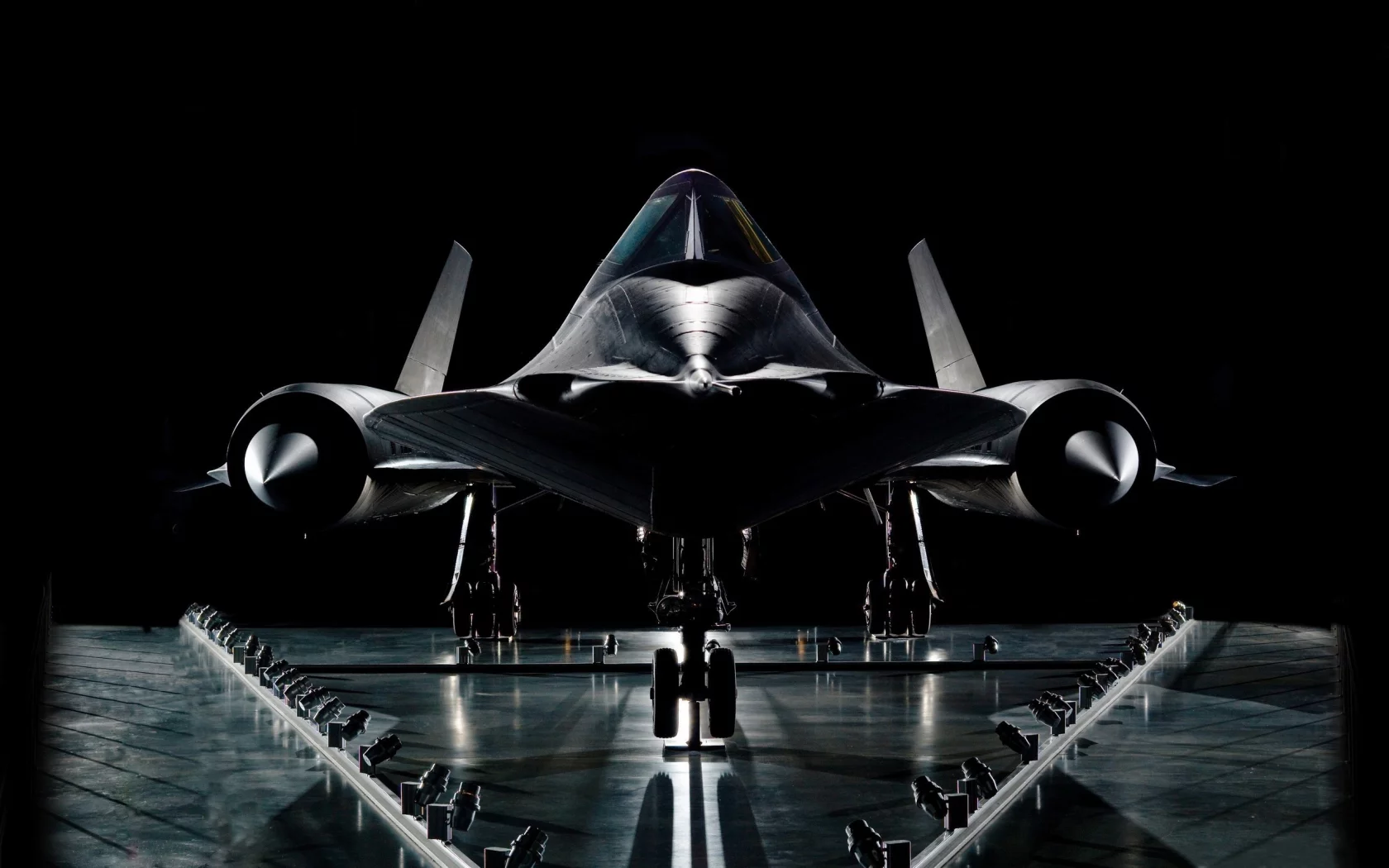 самолет, турбины, lockheed sr-71, Авиация, черный, фон, колеса