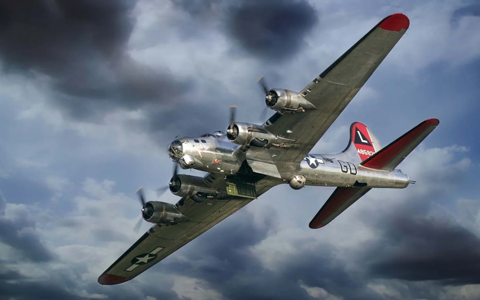 flying fortress, крепость, боинг, Самолет, летающая, b-17