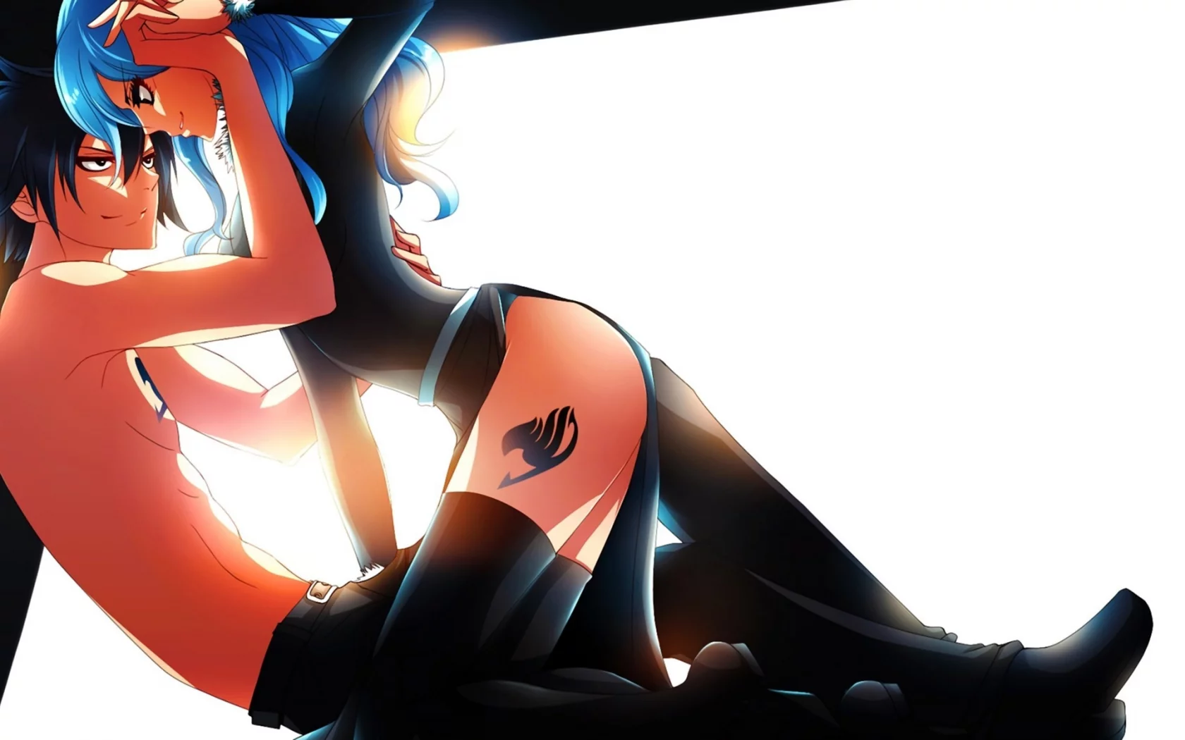 kristallin-f , juvia loxar, gray fullbuster, девушка, парень, Арт, fairy tail