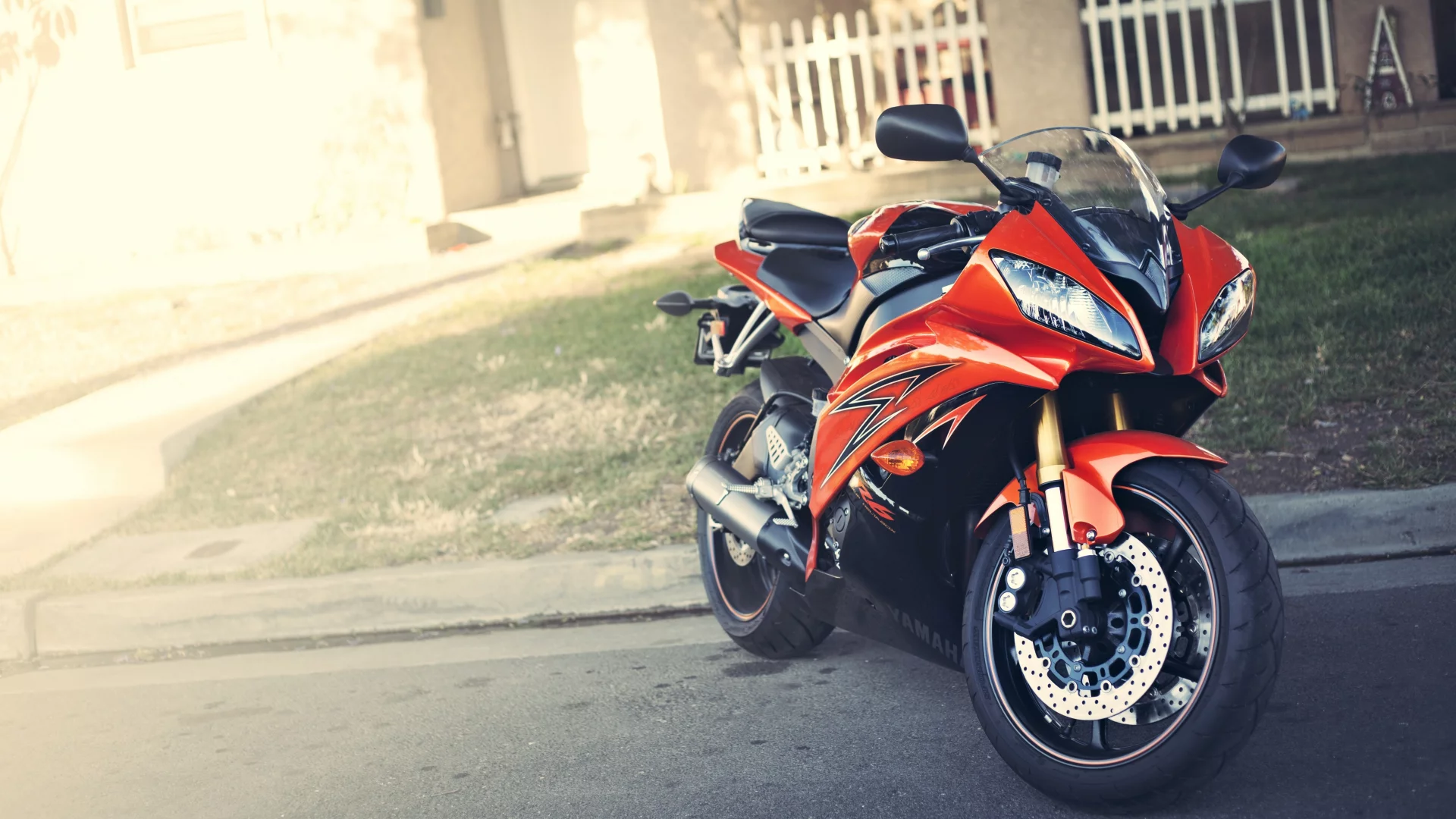 motorcycle, красный, мотоцикл, блик, Yamaha, yzf-r6, ямаха, red