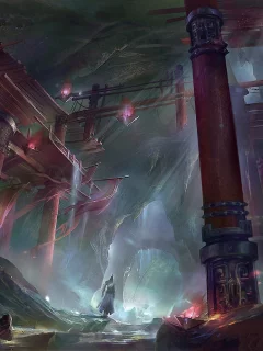 Арт, rongrong wang, пещера, rong rong, человек, колонны, ткань