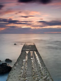 море, берег, шотландия, камни, Великобритания, штиль