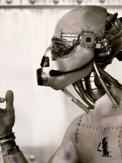 usb, wire, Robot, hand, iron, head