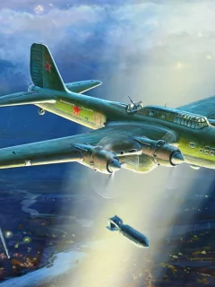 Рисунок, тяжелый бомбардировщик, жирнов, советский