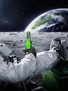 Earth, Moon Landing, пива, расслабляющий, Земля, outer space, relaxing, beers, Carlsberg, astronauts, космос, посадка на Луну, космонавты