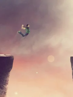 jump, , boys, Sun, jumping, cliffs