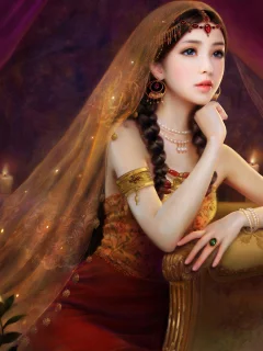 цветы, ruoxing zhang, подушки, девушка, свечи, диван, Арт