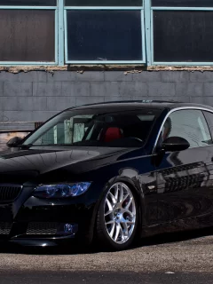 windows, чёрный, building, бмв, купе, Bmw, black, e92, 325i, вид спереди