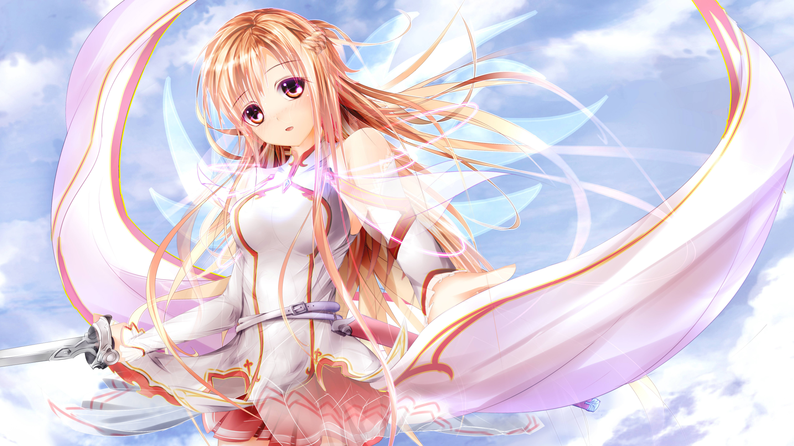 Картинка на рабочий стол Sword art online, yuuki asuna, девушка, одежда,  светлые, волосы 2560 x 1440