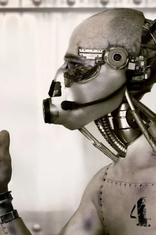 usb, wire, Robot, hand, iron, head
