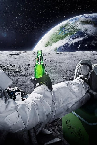 Earth, Moon Landing, пива, расслабляющий, Земля, outer space, relaxing, beers, Carlsberg, astronauts, космос, посадка на Луну, космонавты