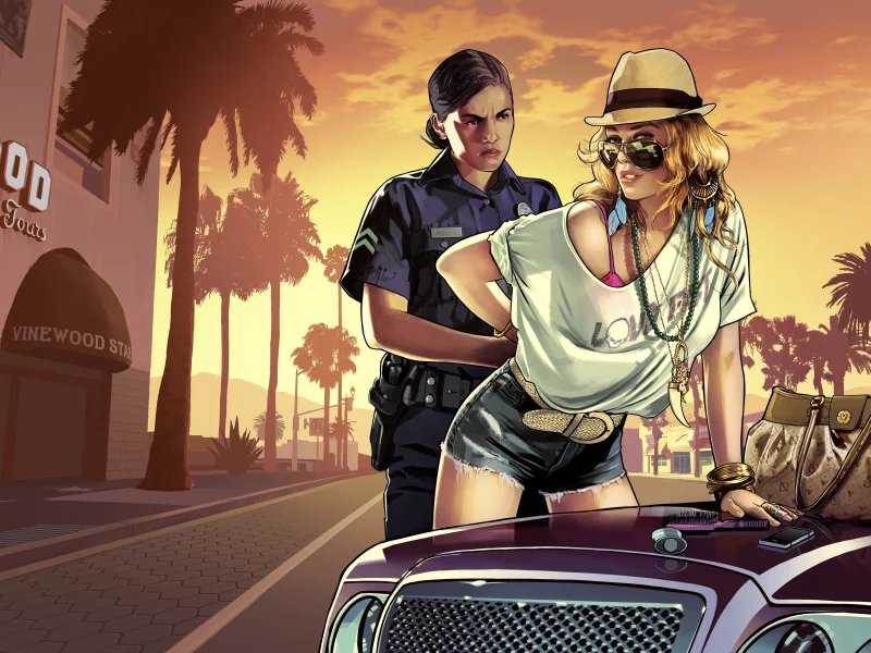 полиция, Grand theft auto v, девушка, gta 5, коп